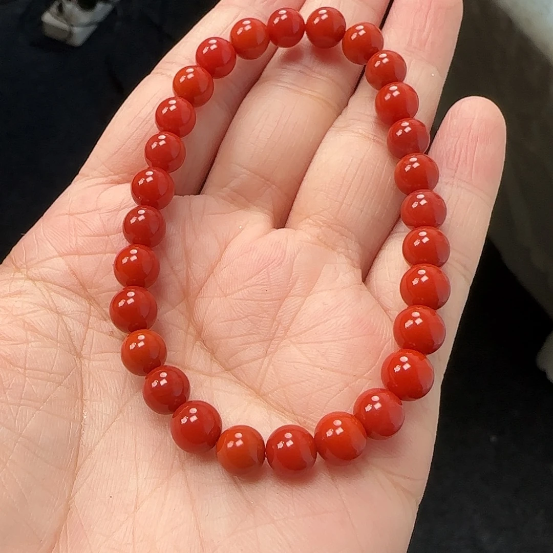 桃***ʚ南红玛瑙未镶嵌手串