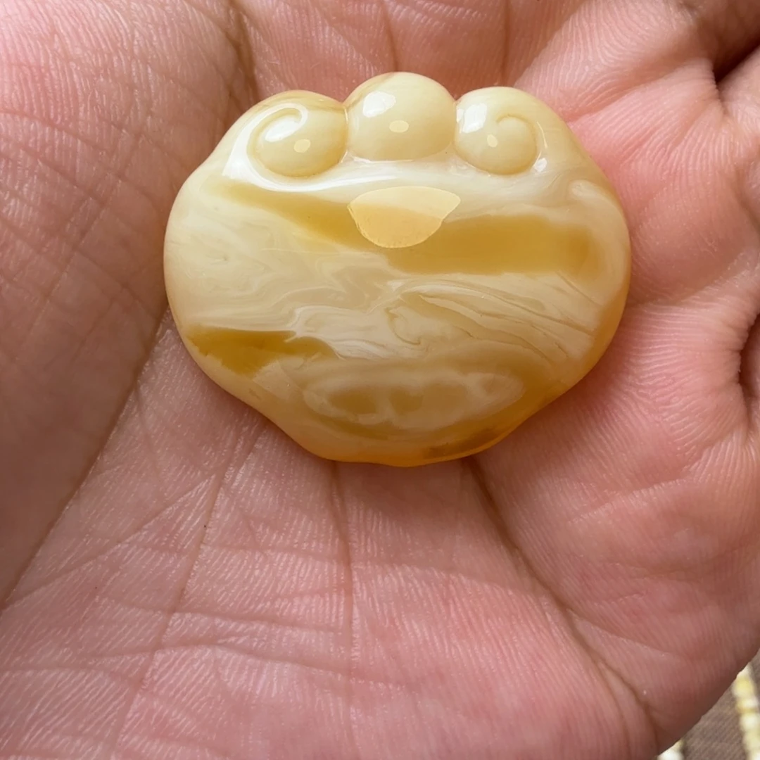 裸石琥珀未镶嵌宝宝锁