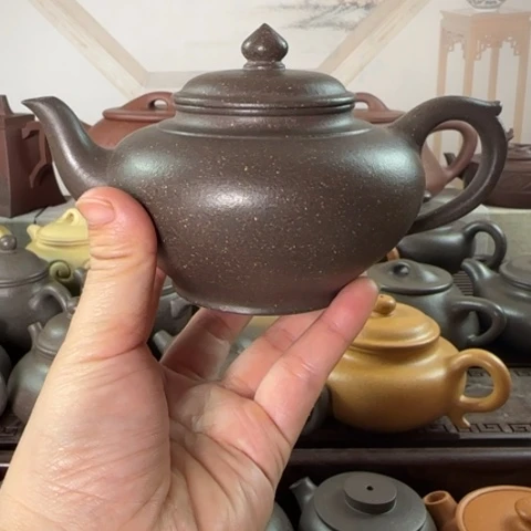 紫砂茶壶梨皮天青300cc