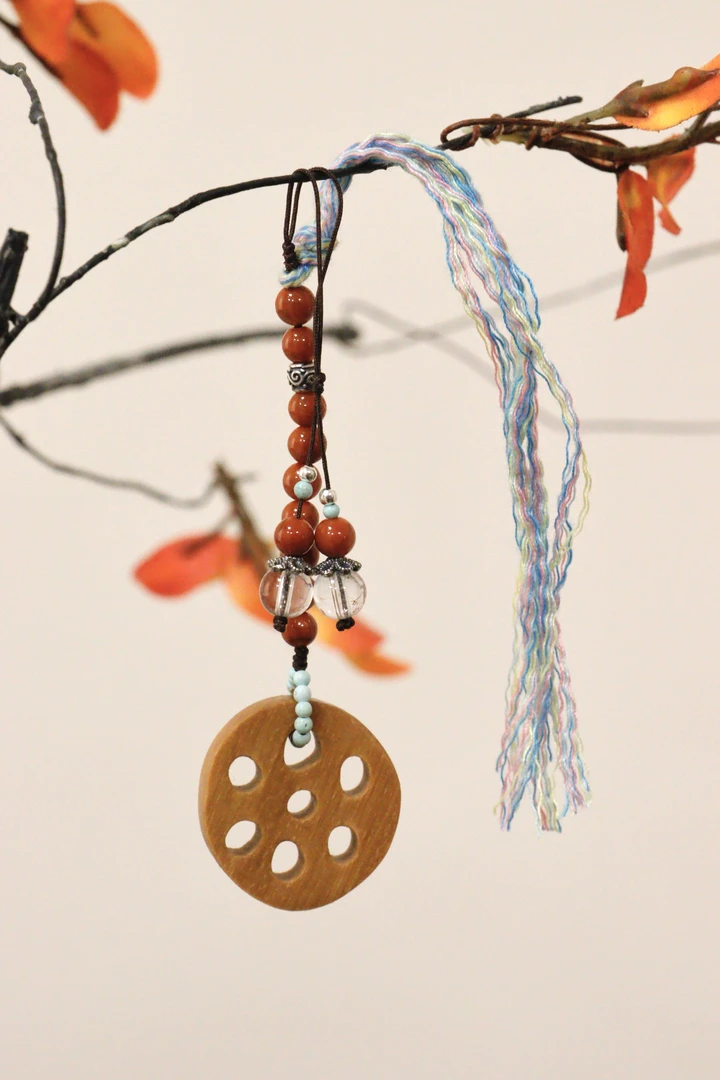 喜饰sees【流霞吉运挂】桃木藕片