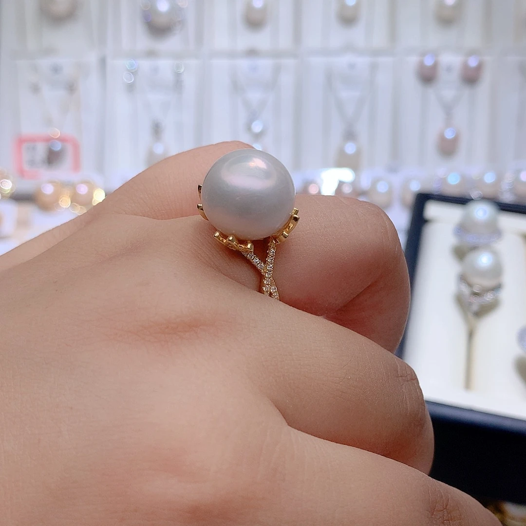 未镶嵌戒指淡水珍珠CC14.6mm