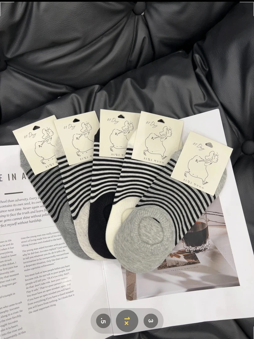 【七安倩】春款条纹浅口船袜（十双装）