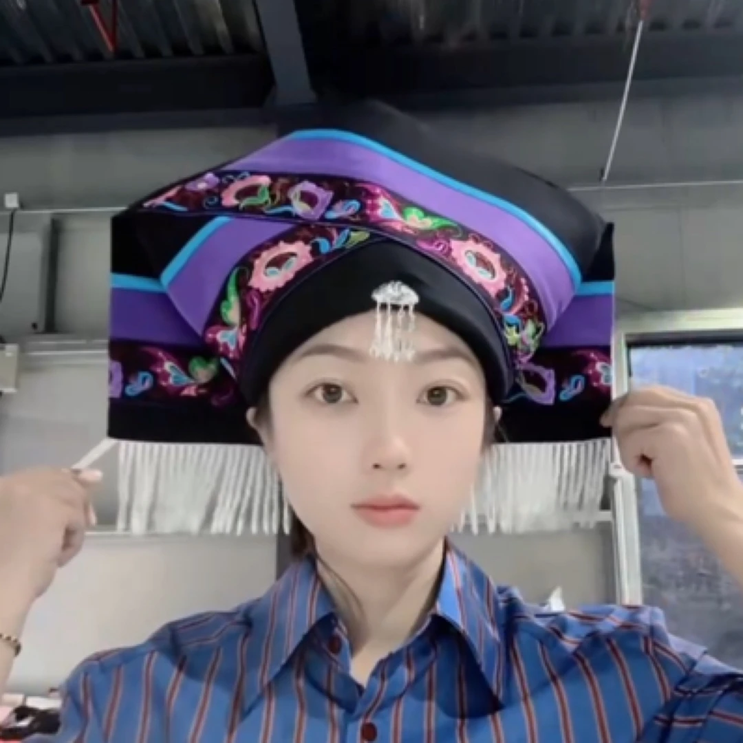 布依族壮族少数民族国风传统花纹图案帽子