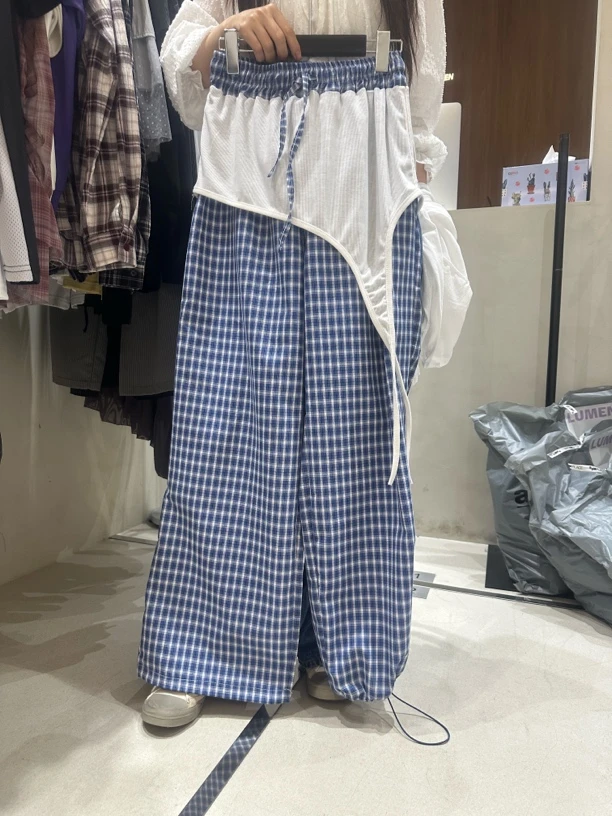 东大门新款格子裤