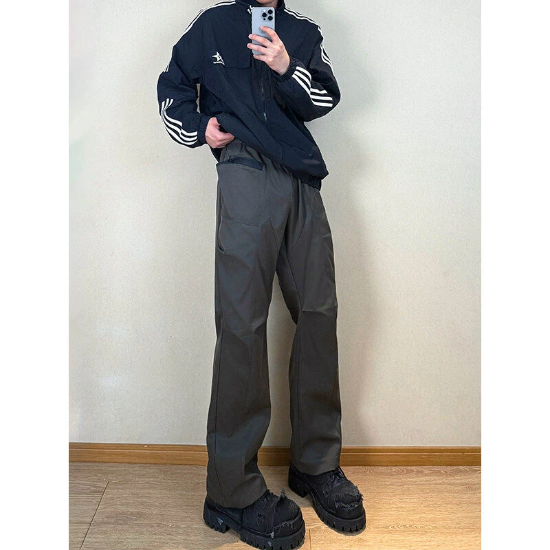 美式cleanfit软壳三防冲锋裤男户外运动登山裤设计感防水工装长裤