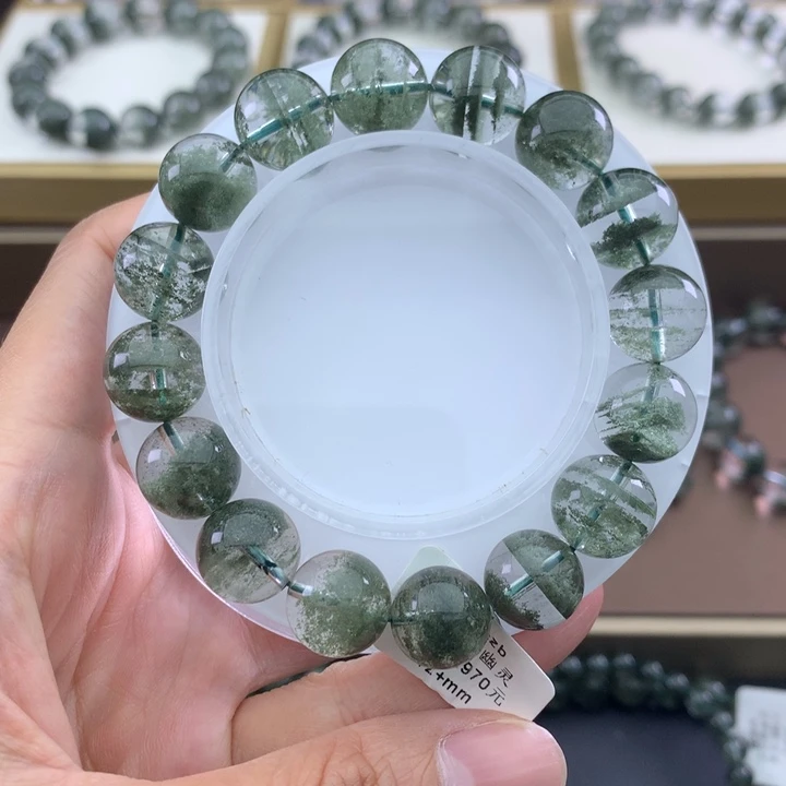 未镶嵌手链水晶绿幽灵