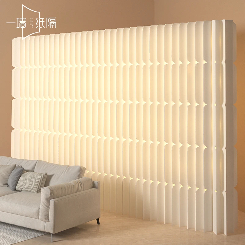 屏风隔断纸墙办公室造型移动隔断墙直播间折叠发光背景墙软屏风