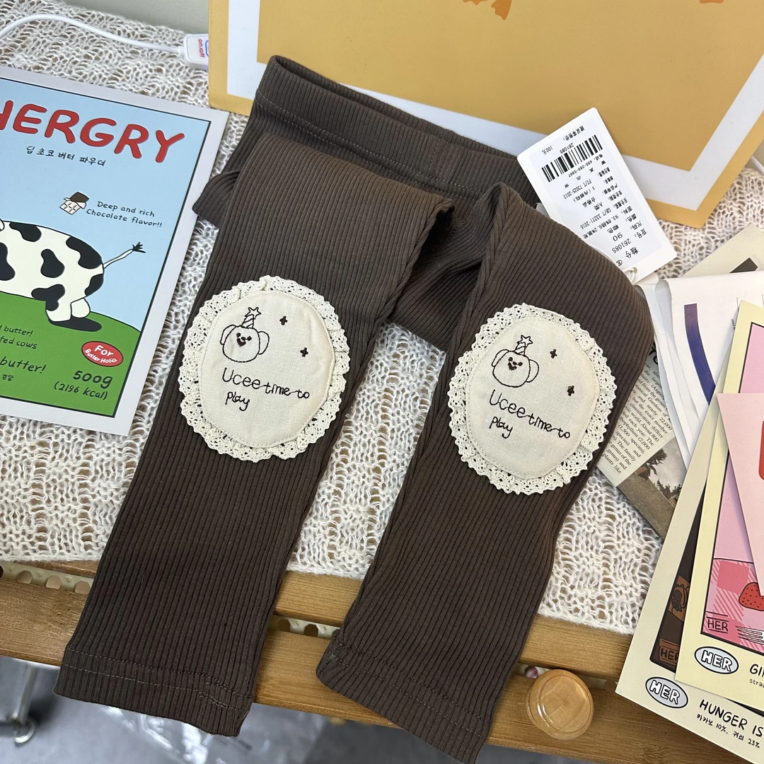 【米粒Kids】uc咖色字母贴布打底裤261085