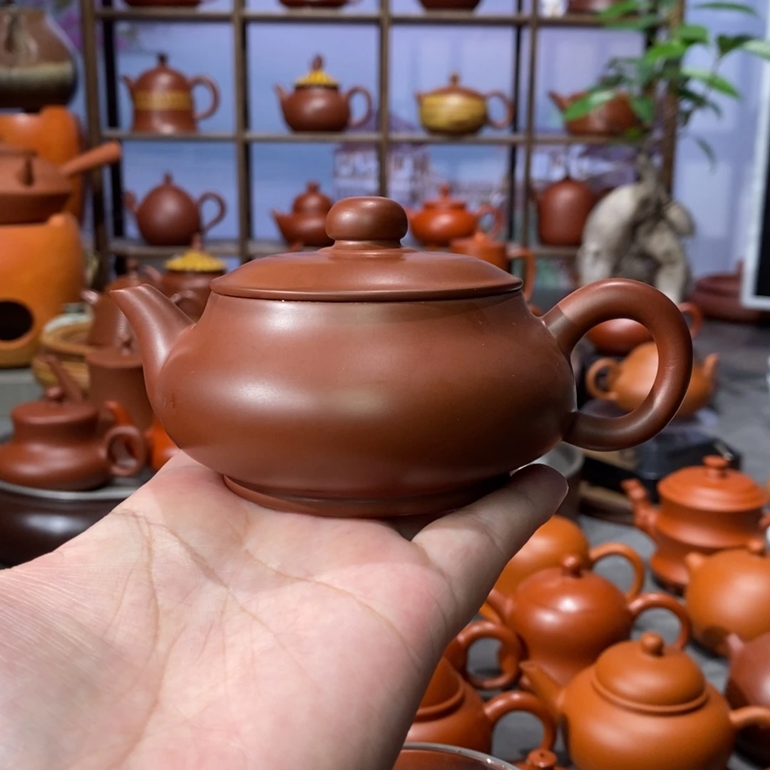 茶壶朱泥章淑煌朱泥明炉壶125c