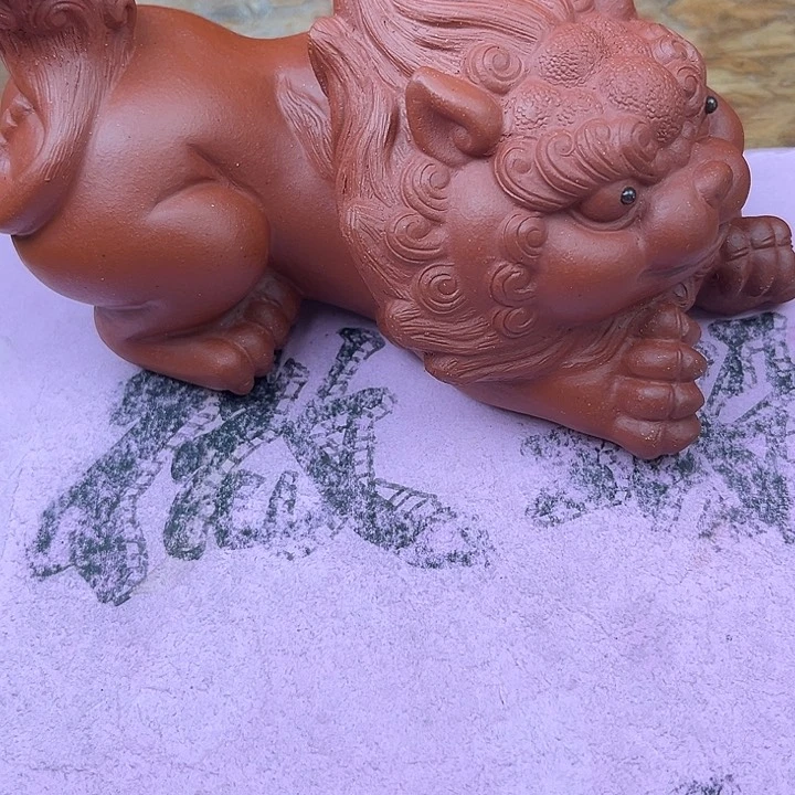 紫砂茶宠大***奔紫砂貔貅微瑕