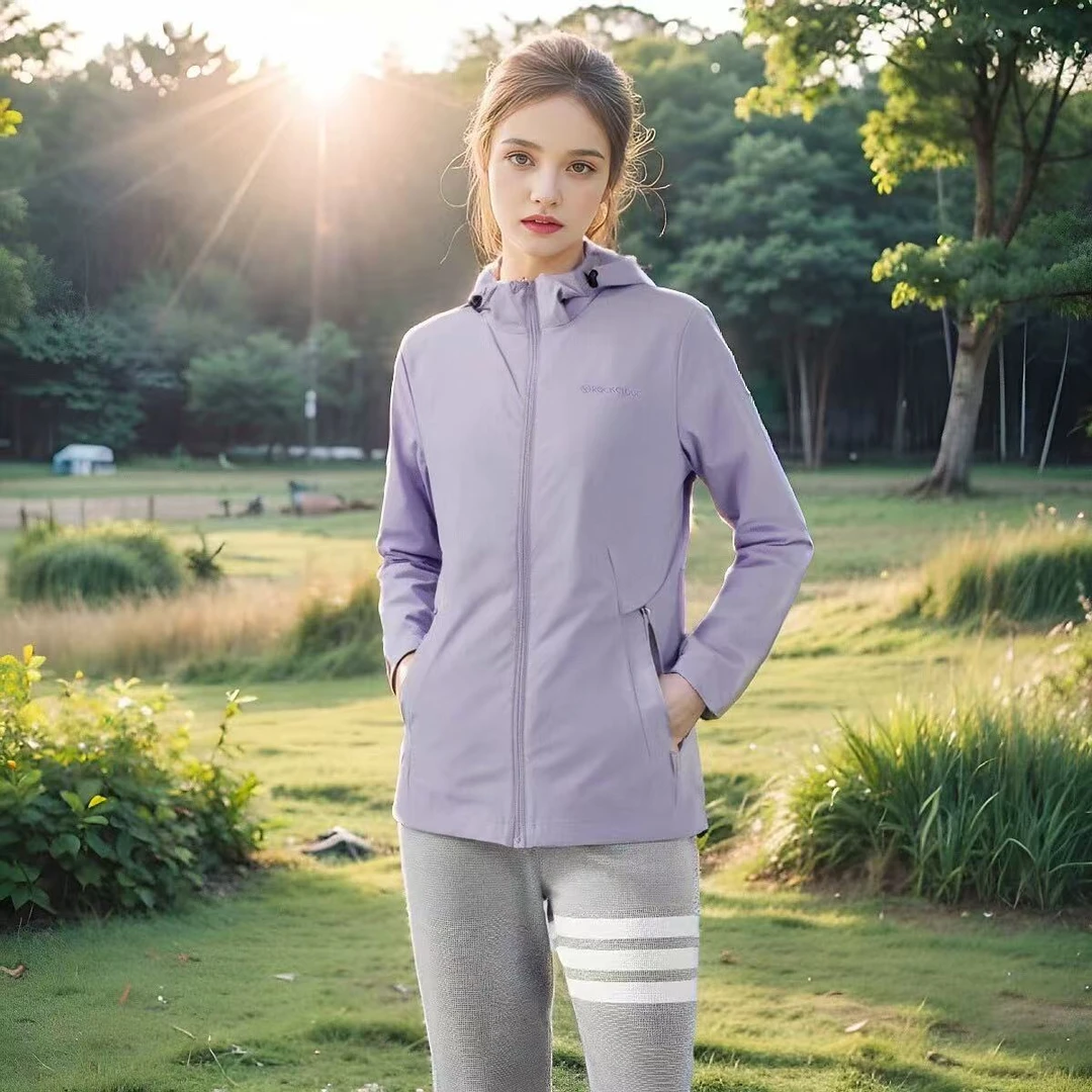 岩云秋季新款户外运动休闲防晒衣女士外穿吸湿速干透气防晒UPF50