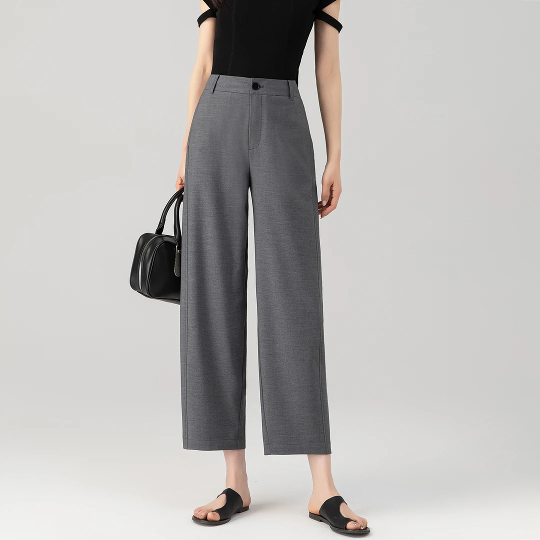 念吾西装裤女2025新款高腰九分阔腿裤夏薄款垂感高级感弯刀直筒裤