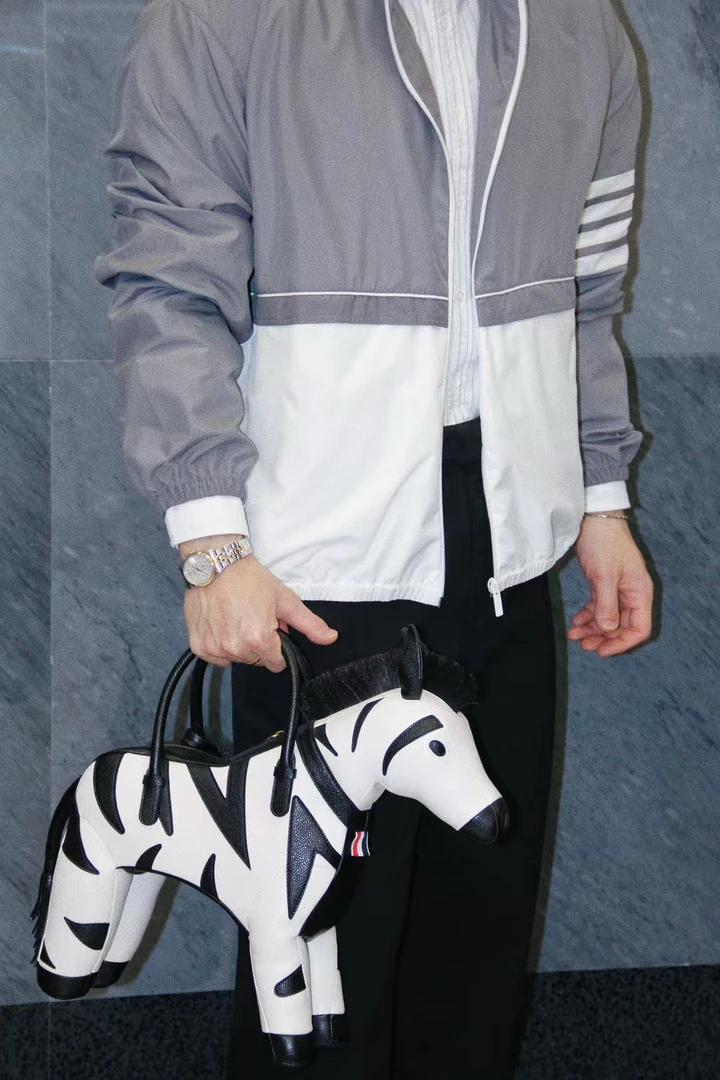 2025春新款TB DUFFY四杠拼接冲锋衣男女同款宽松休闲拉链立领外套