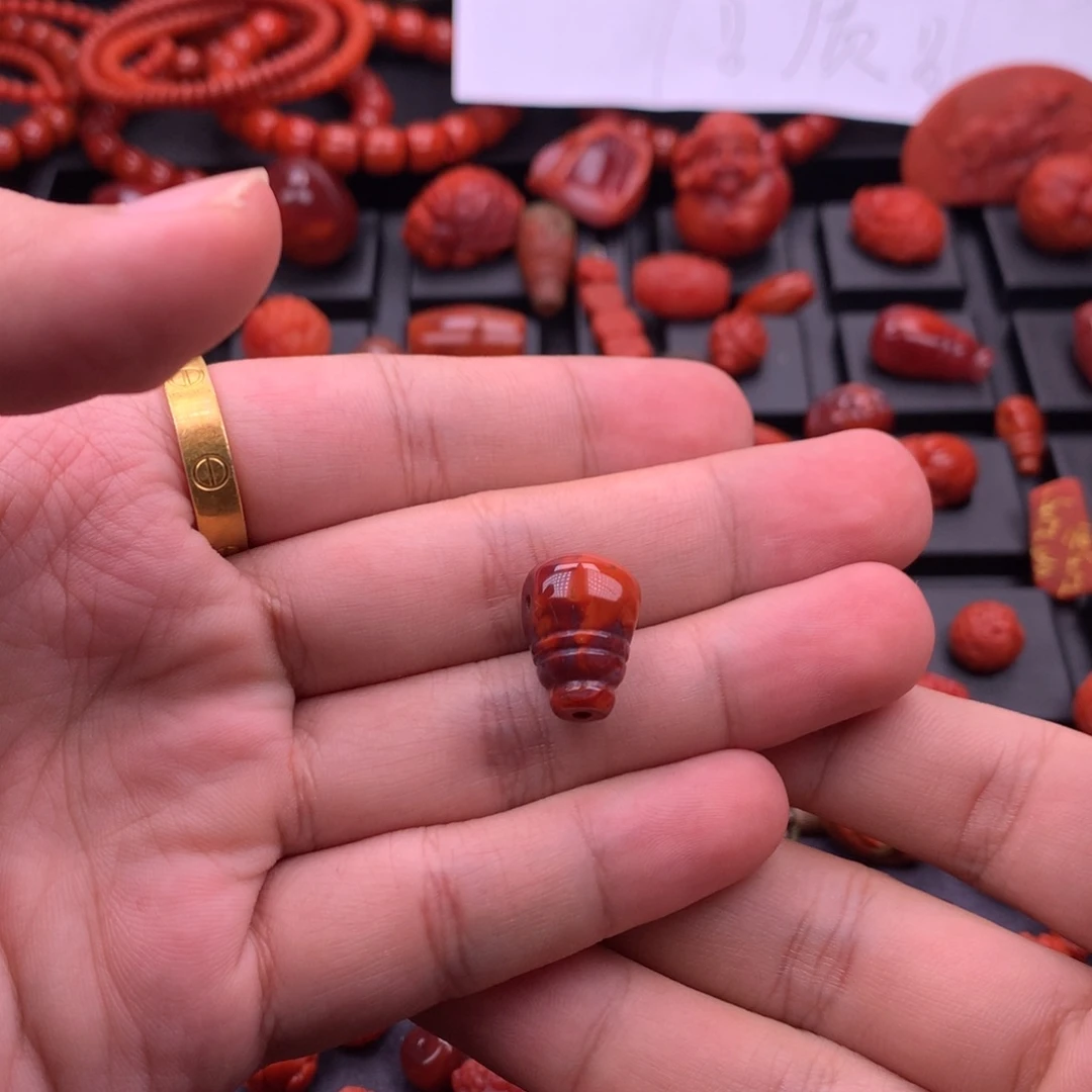 南红玛瑙未镶嵌南红川料原矿奶嘴三通12mm