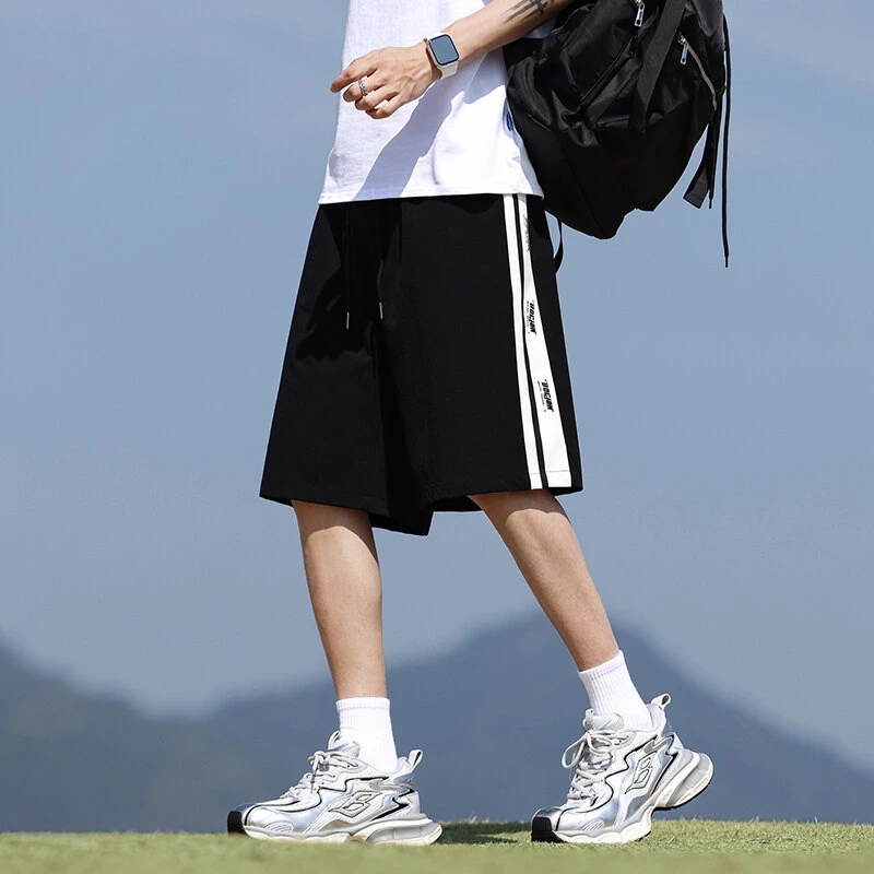 青少年夏季2025新款冰丝速干五分裤高初中学生运动休闲短裤男孩