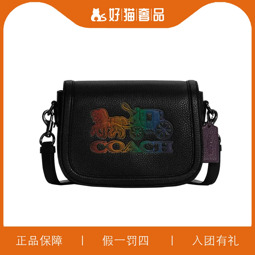 99新 COACH/蔻驰 蔻驰印花翻盖包/V1112/20X15X8