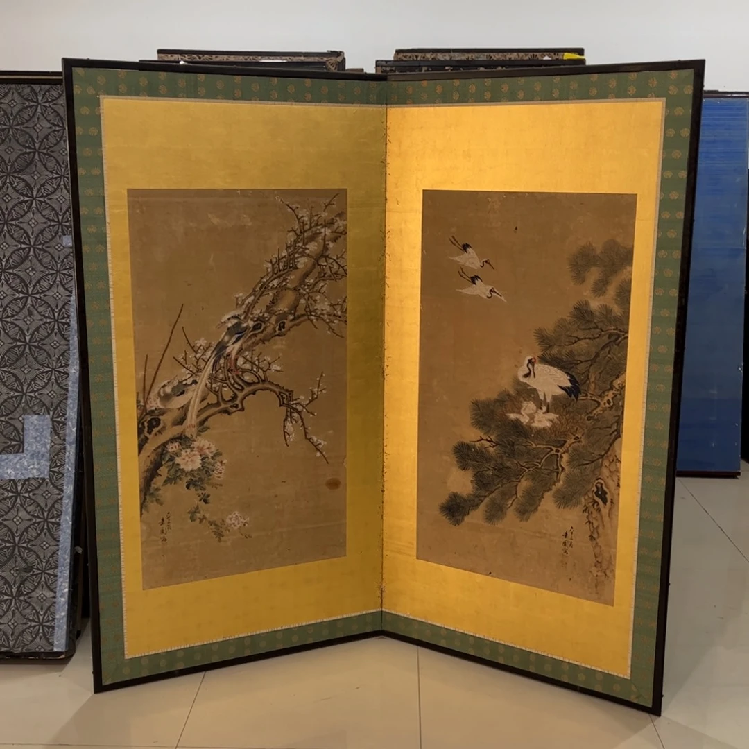 绘画屏风框画茶空间设计