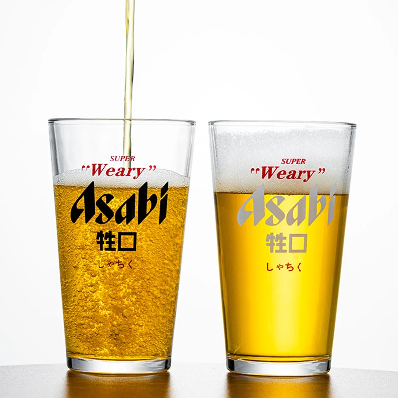 牲口啤酒杯朝日打工人牛马酒杯水杯日系抽象创意精酿杯小红书同款