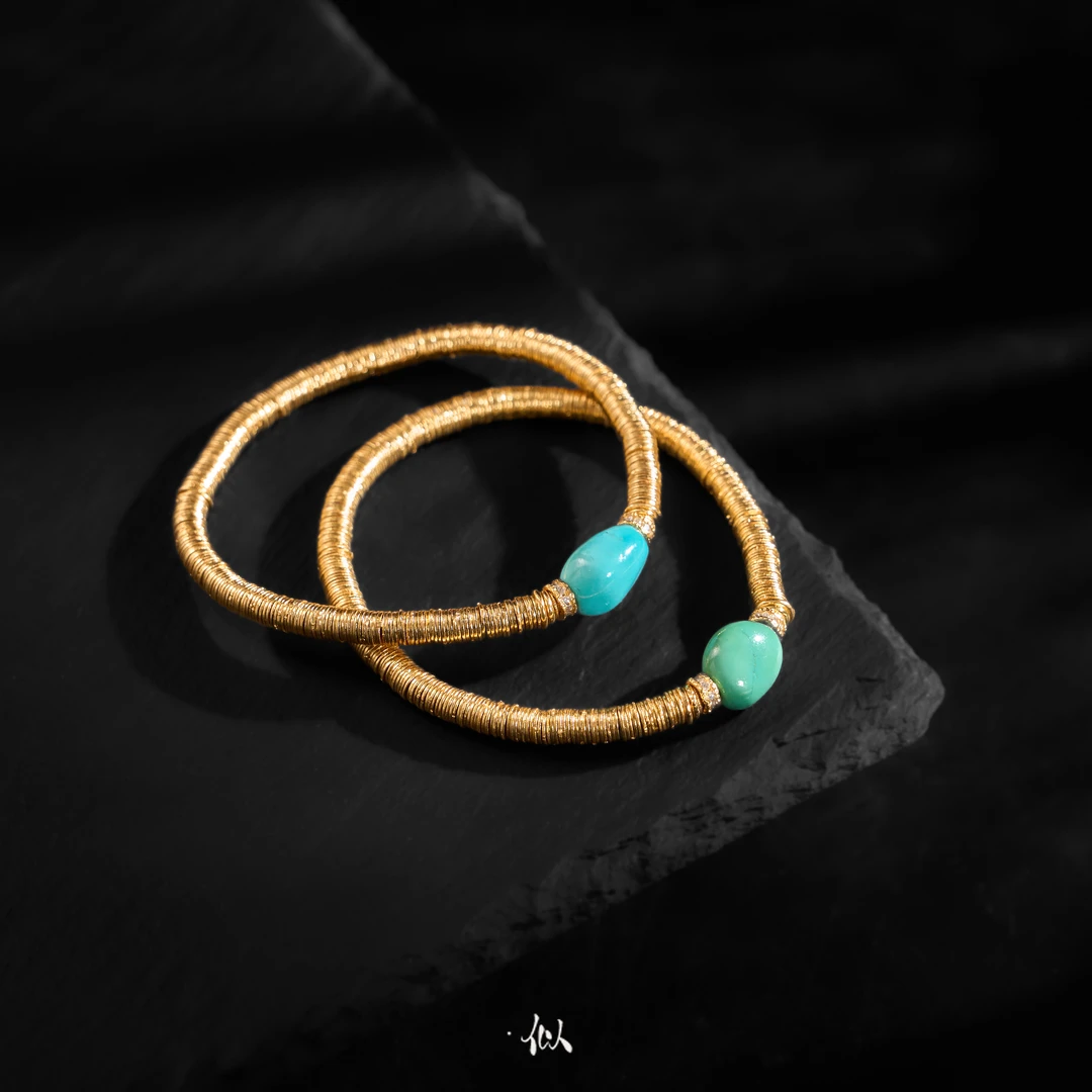 L【松魄】·似梓珠宝· 盘缠绿松手串 多样性发一 SZCC2050585