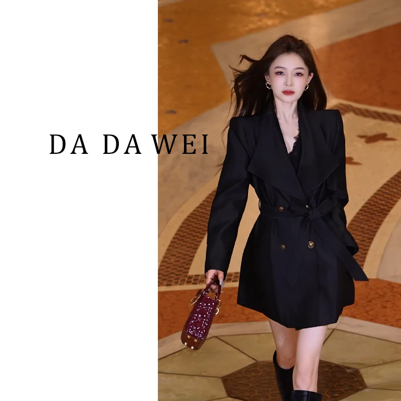 大V新款女装爆款时尚气质显瘦轻奢短款风衣-5E835