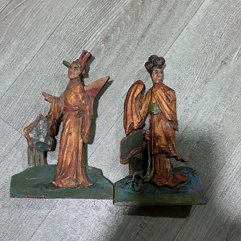 风车木（黑檀木）老木雕老人物花板