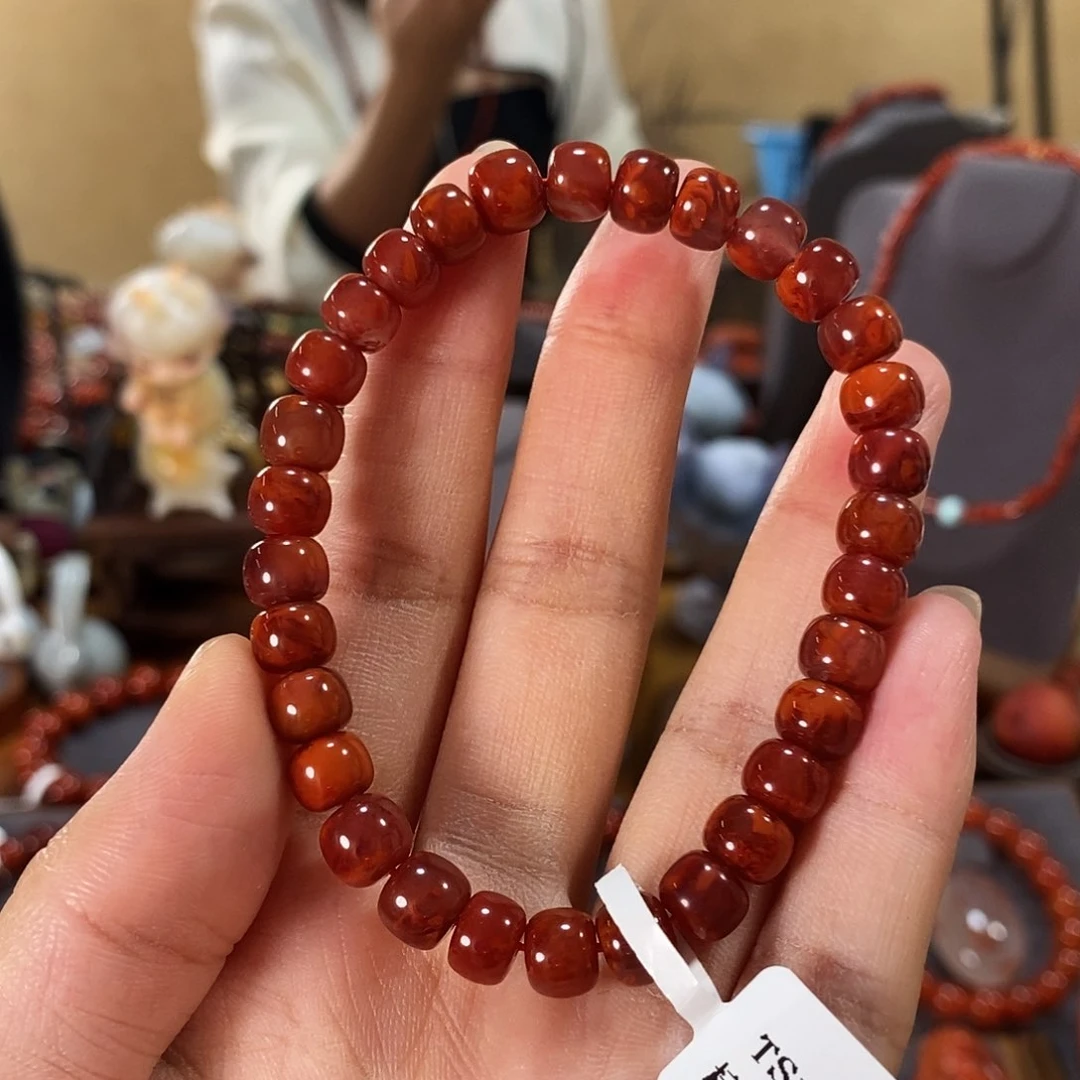 未镶嵌单圈7m mmm原矿南红玛瑙