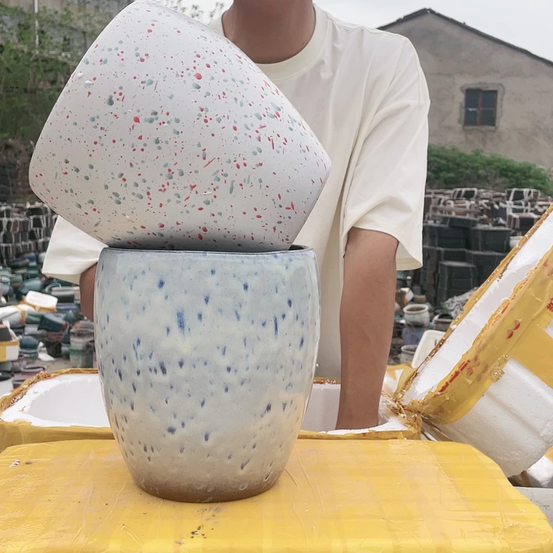 宜兴紫砂粗陶花盆