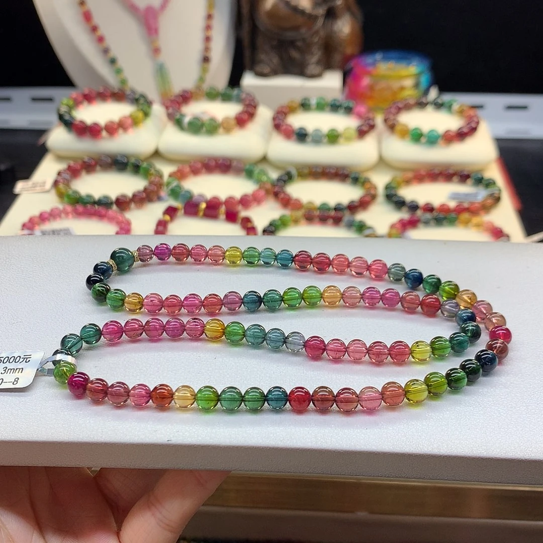 碧玺未镶嵌手链6.3/老矿