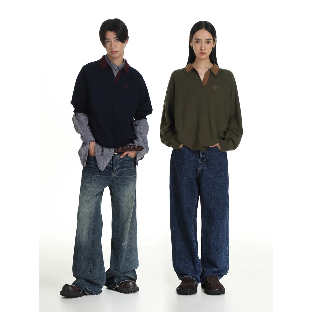MASONPRINCE*Comfortable超柔软 复古Polo毛织上衣