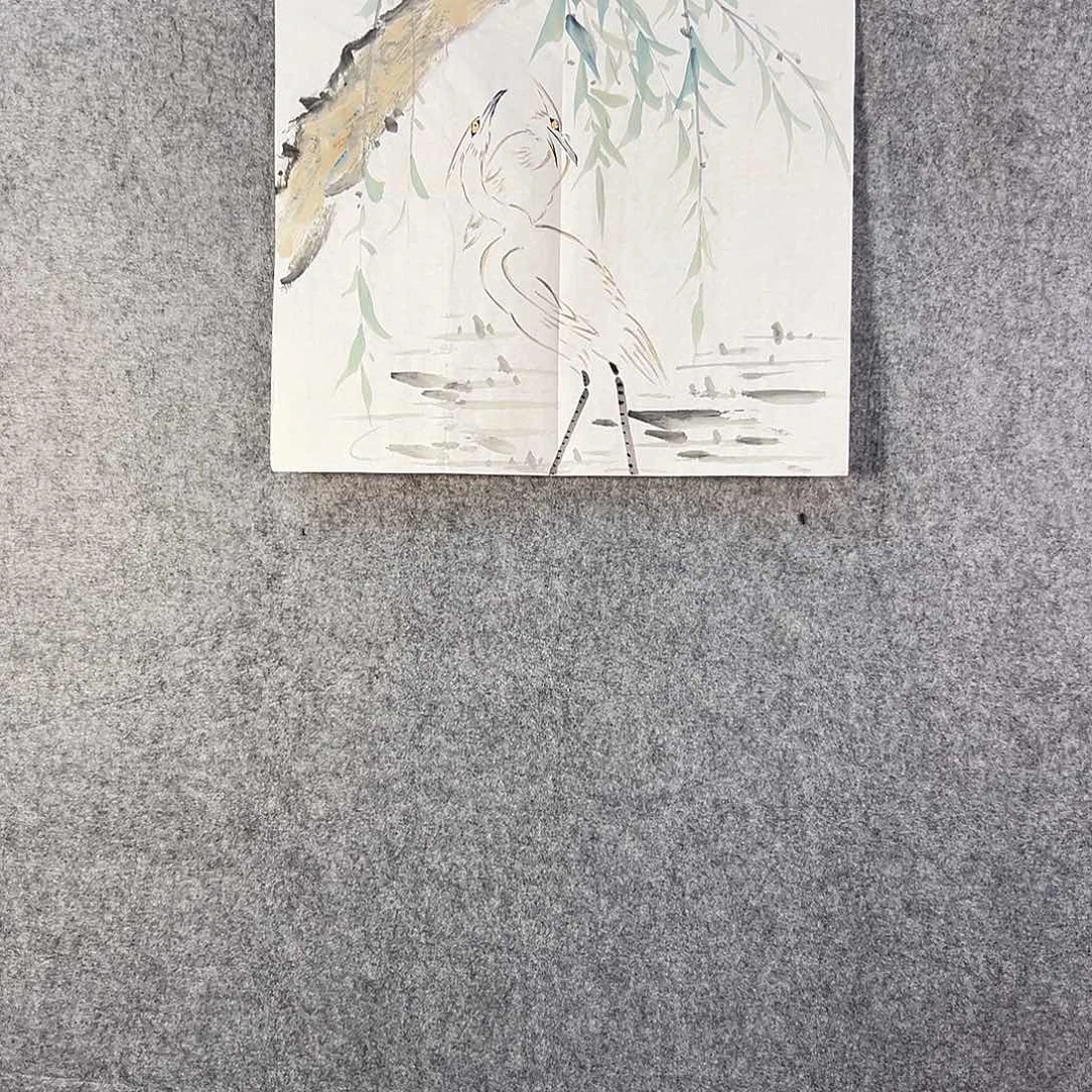 国画328 花鸟在树丛的顶端鸣叫叫声中