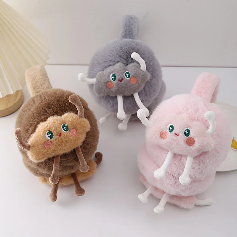 卡通立体云朵毛绒儿童耳罩冬天骑行防风护耳少女保暖耳捂子耳暖