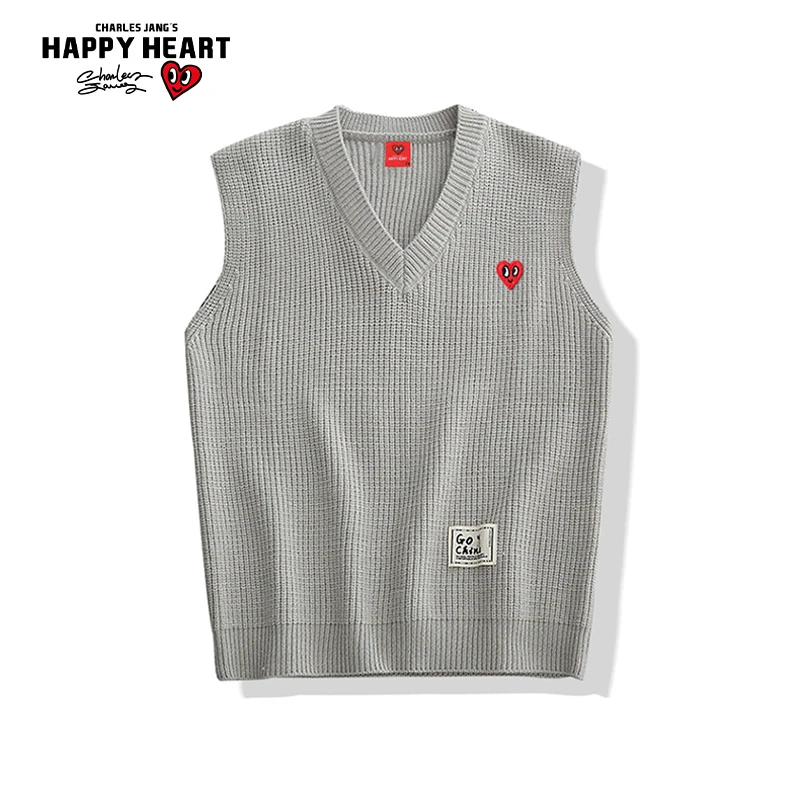 查尔斯桃心 毛衣背心男女同款宽松百搭休闲时尚潮流简约
