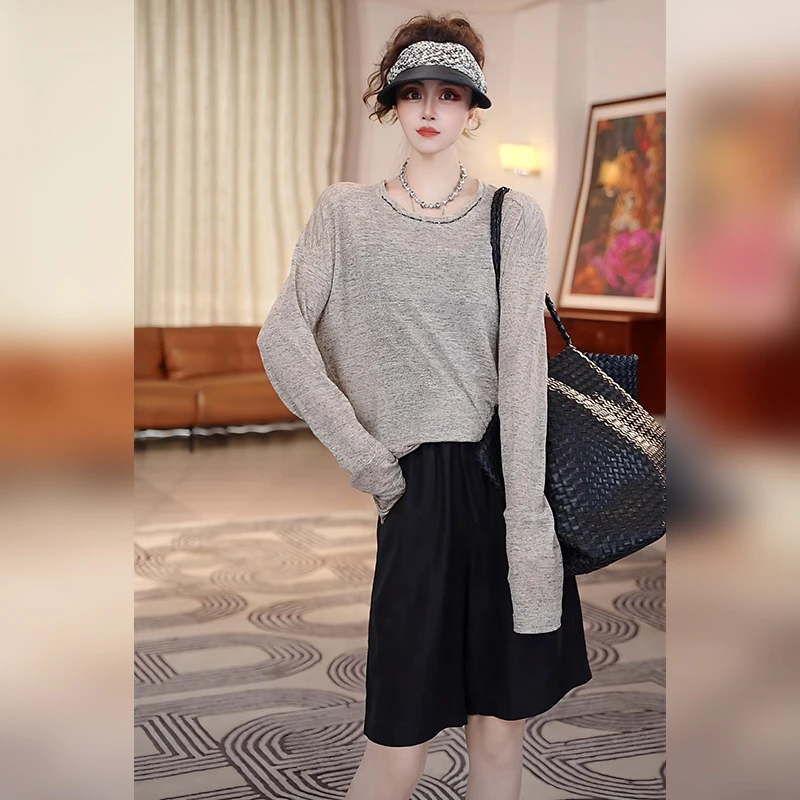 【Linda姐高端线】新款时尚百搭气质休闲长袖上衣T恤AS5STX0463