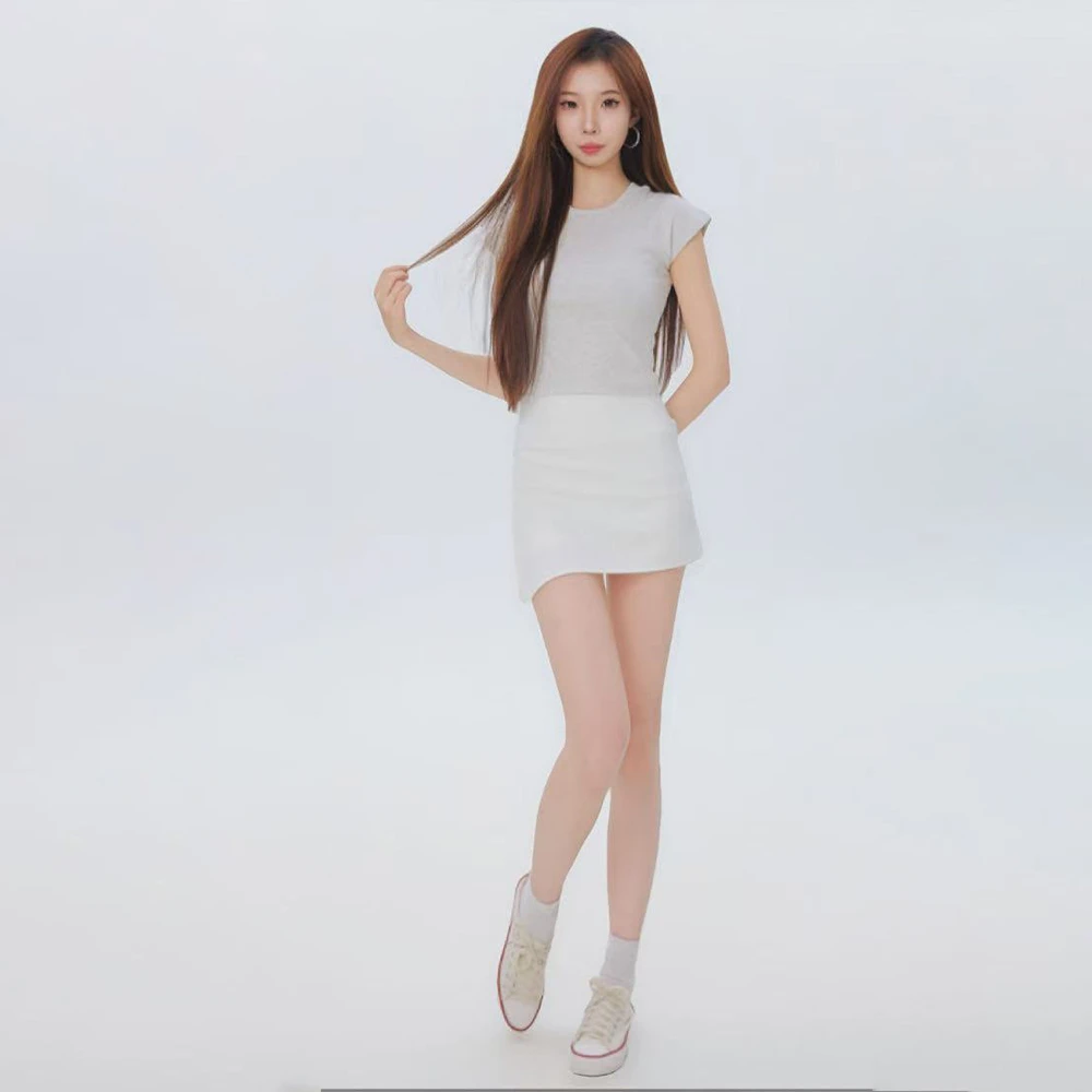 白色正肩短袖t恤夏季女装2025新款短款修身显瘦半袖收腰辣妹上衣