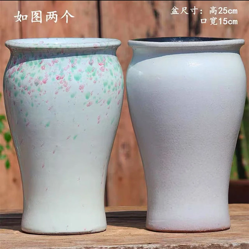 多肉花盆陶瓷装饰法师兰花盆栽盆透气粗陶老桩鱼尾盆233