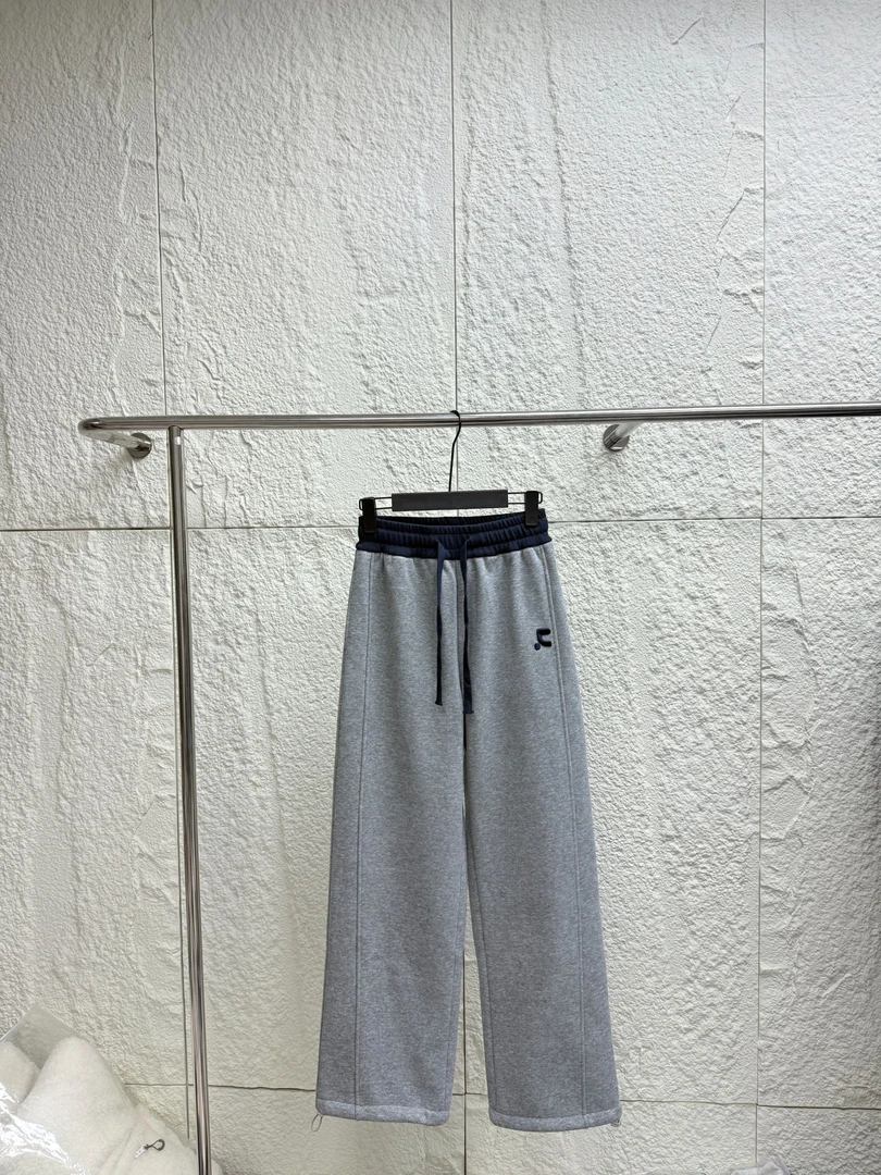 YD-韩系！逗号加绒裤25秋冬新款宽松版休闲直筒裤两穿裤女长裤