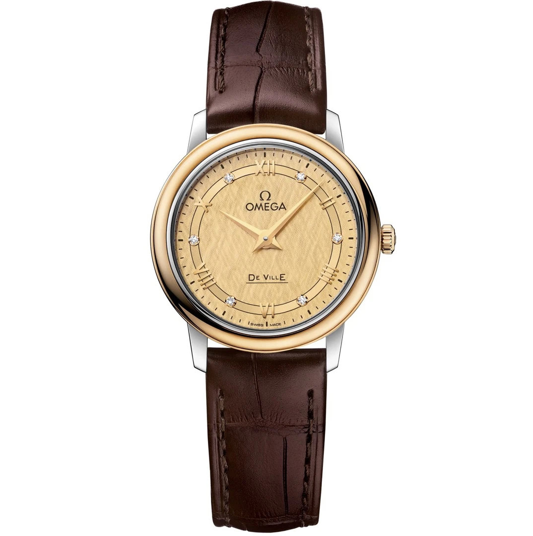 99新 Omega/欧米茄 蝶飞系列/27mm/18k间金/轨道钻刻/全原装/石英