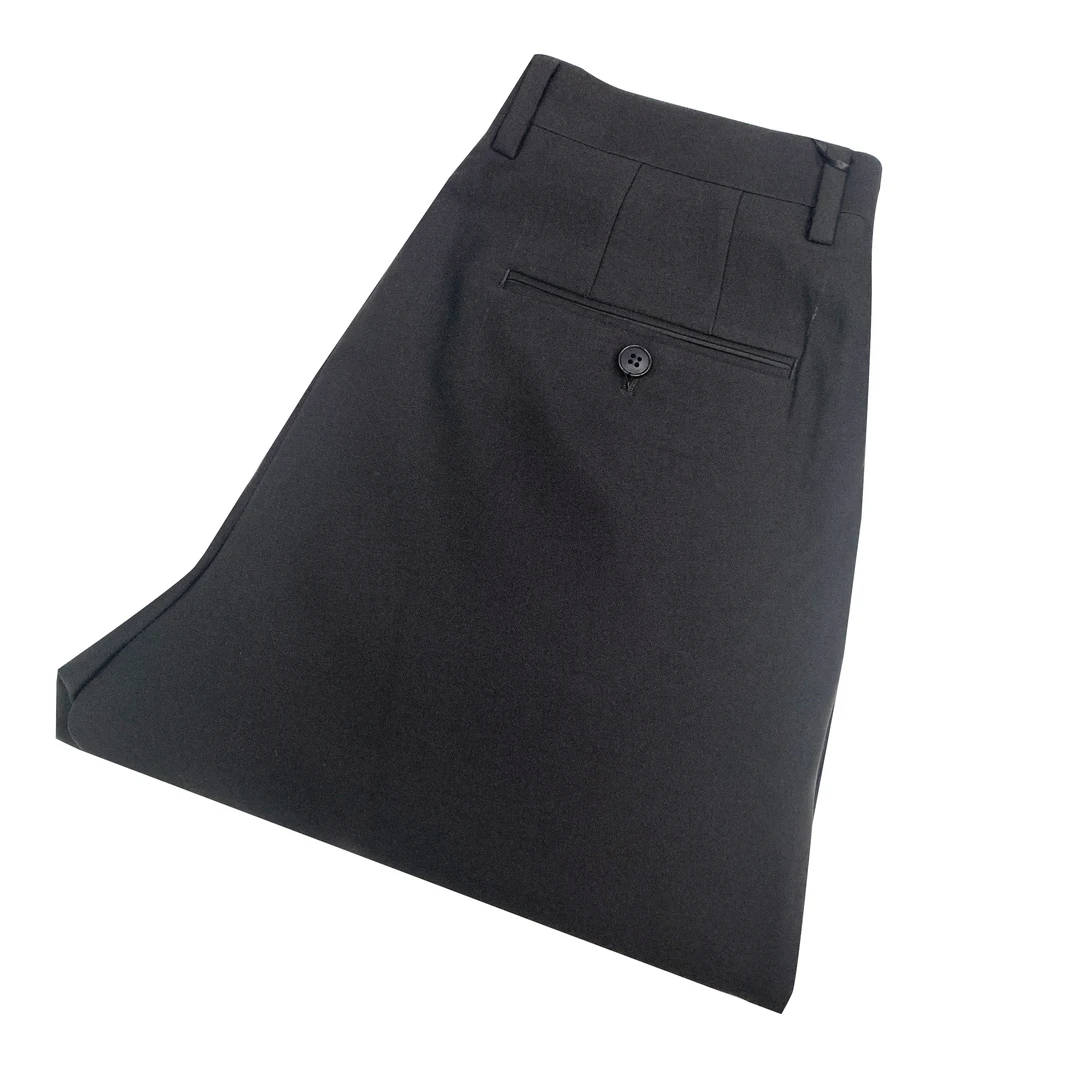 比亚-产地北京黑色薄款微弹中腰商务直筒休闲裤西裤男裤C50102