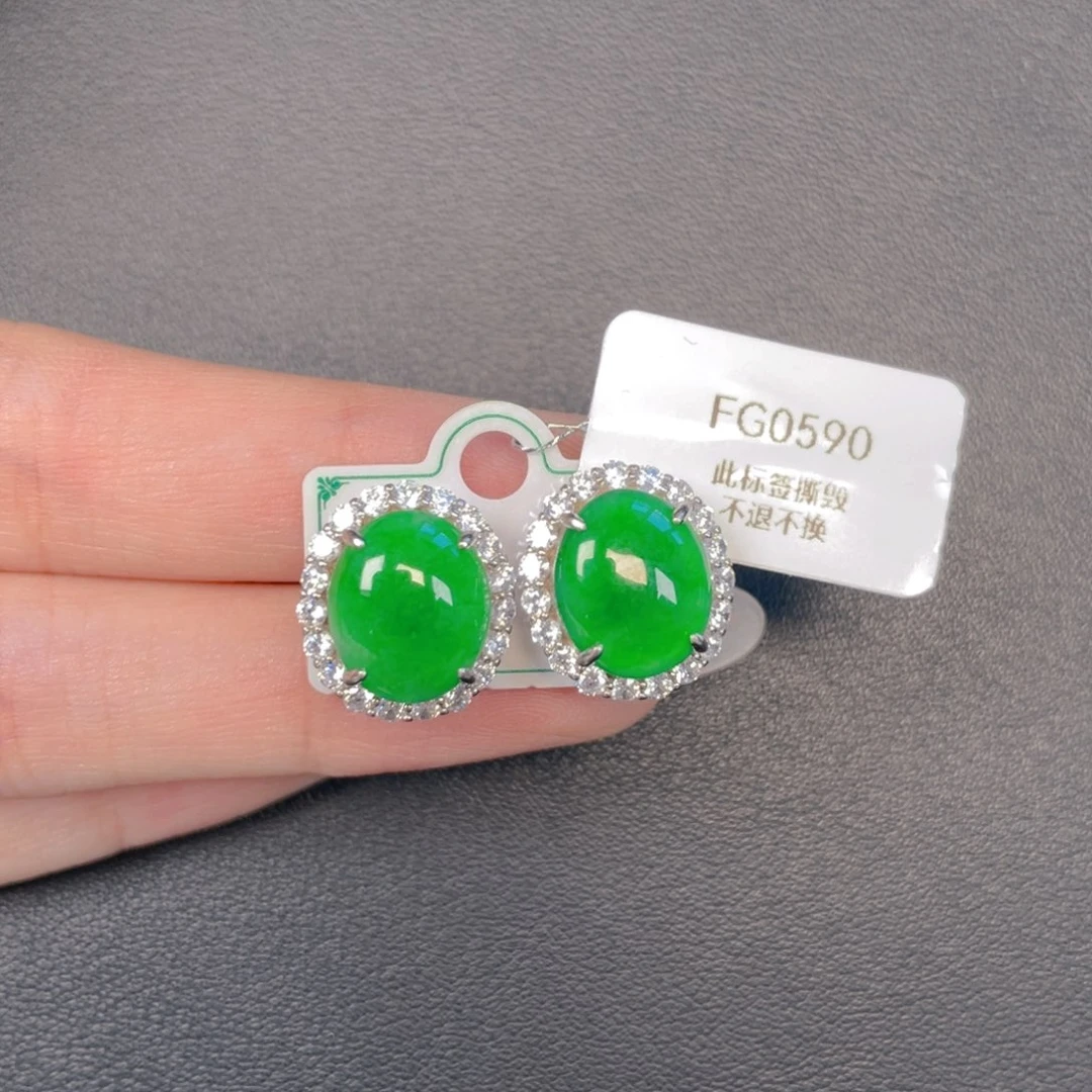 翡翠银S925镶嵌吊坠(不含链)