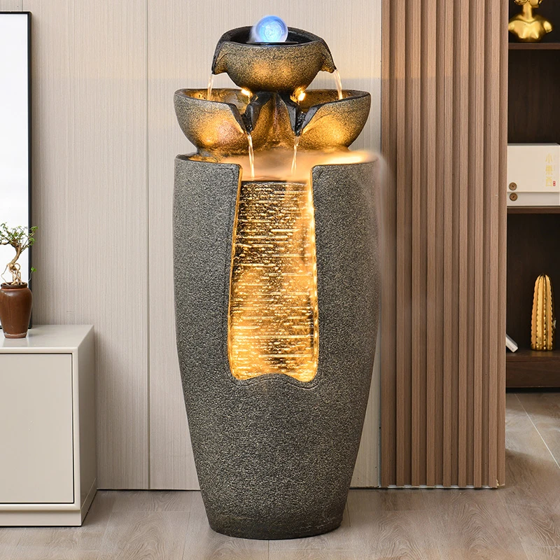 假山流水喷泉摆件循环水客厅办公室风水球景观加湿器家居装饰送礼