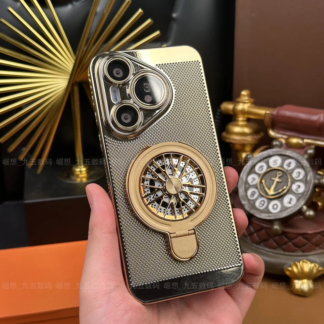 【五金支架+自带镜头膜】适用华为Pura70电镀散热防摔支架全包壳