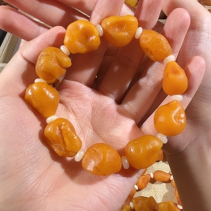 琥珀未镶嵌手链蜜蜡海漂手串
