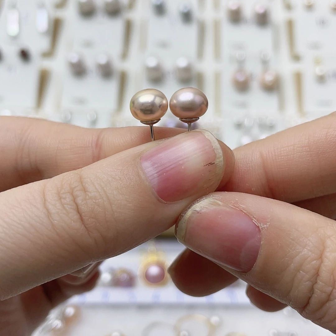 美***情耳饰银S925镶嵌淡水珍珠