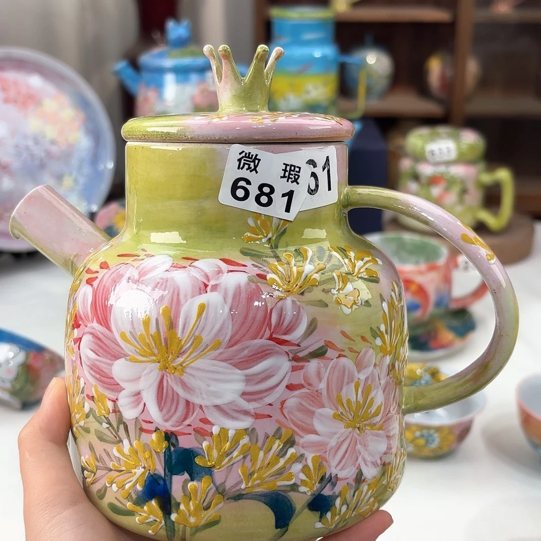 景德镇手绘高温釉下彩陶瓷茶具