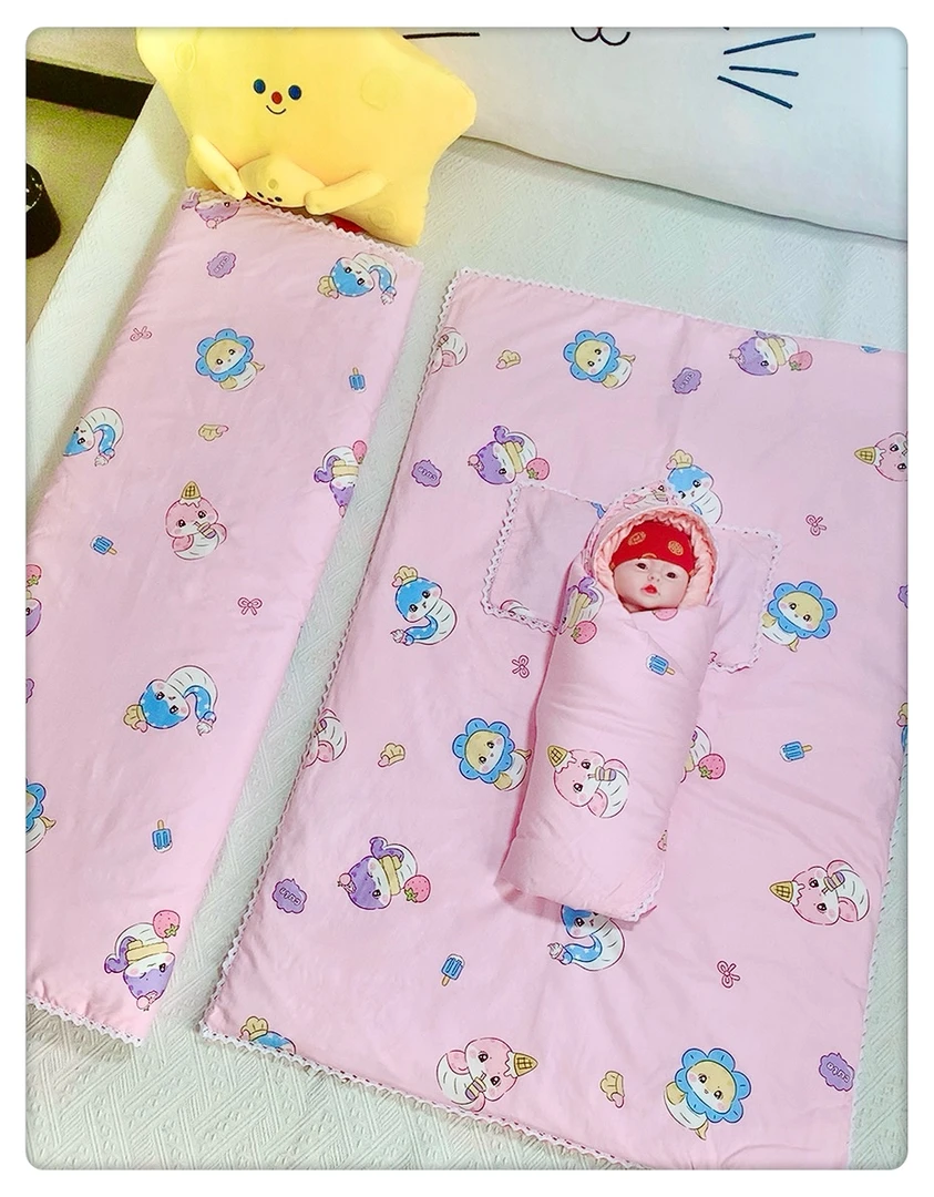 一米二豆豆绒手工棉花被褥六件套