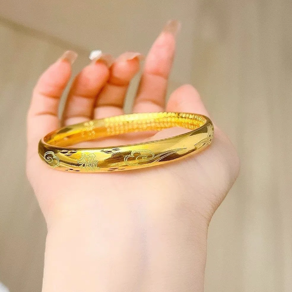 铜合金手镯 铜合金手镯精美祥云福禄寿心经闭口手镯