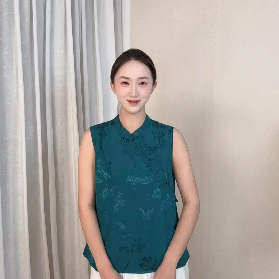 【蝶恋花-蓝】2025新款新中式国风提花马甲