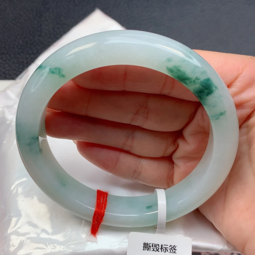 未镶嵌手镯翡翠61-62冰胶飘花