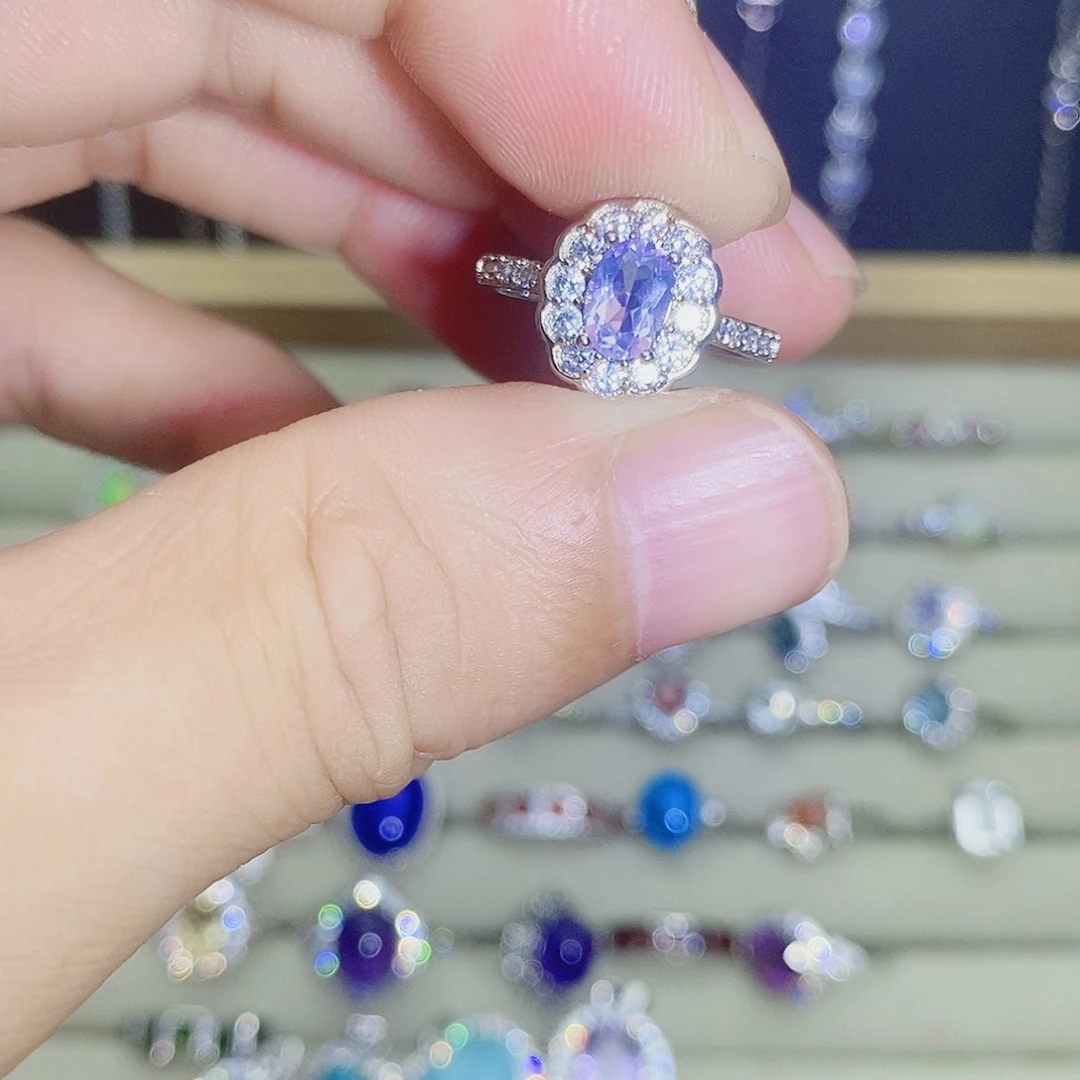 银S925镶嵌戒指水晶