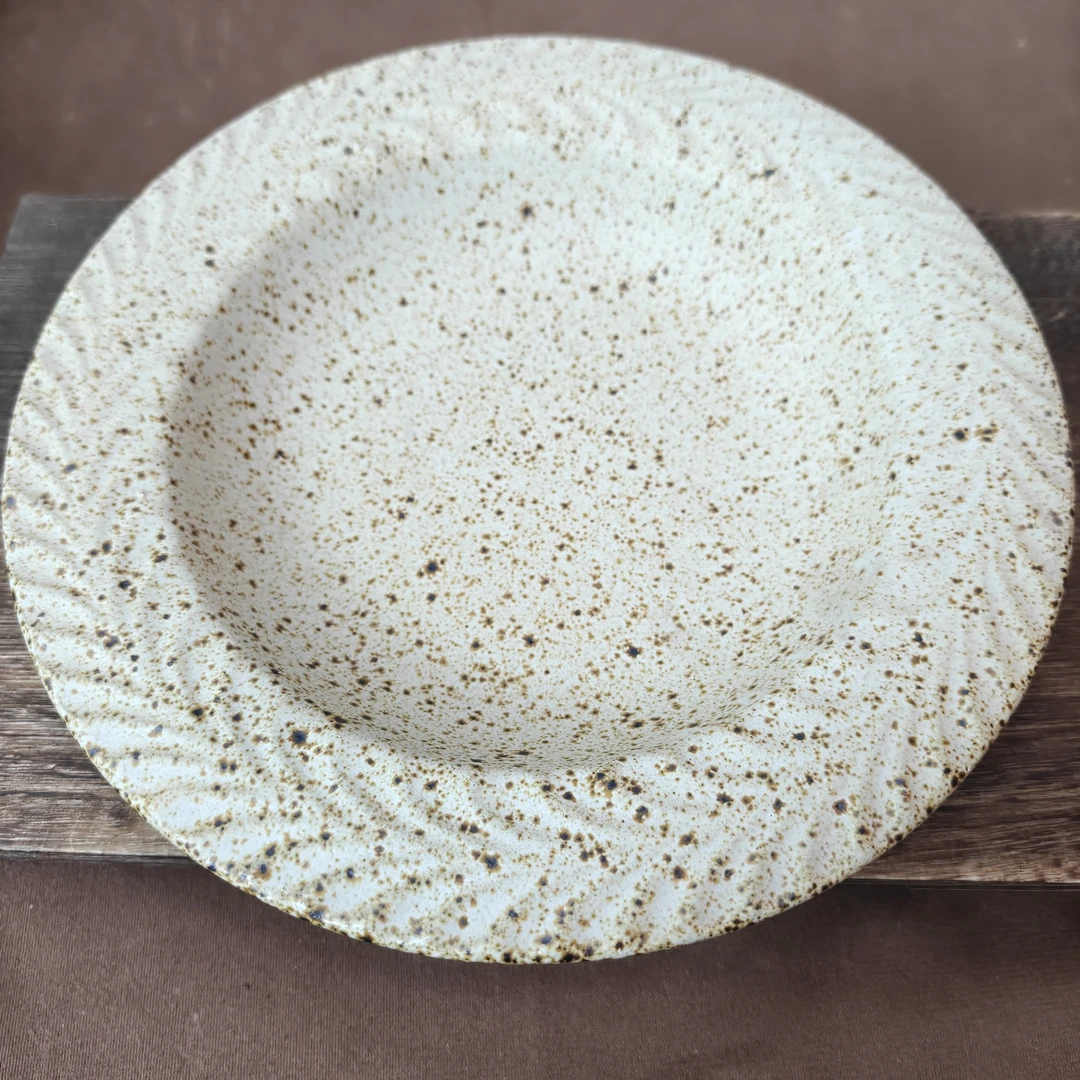 476粗陶系列陶瓷深盘8.5寸家用麦穗盘子厨房餐具 手工拉胚